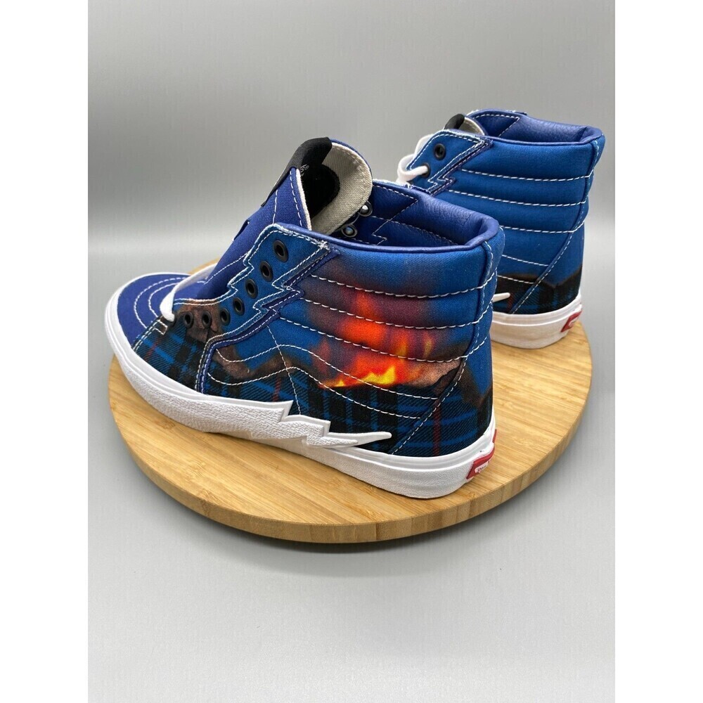 Vans Shoes Mens 9 Womens 10.5 Blue Sk8-Hi Bolt Fire Sneakers High Top Hiking - Picture 5 of 12
